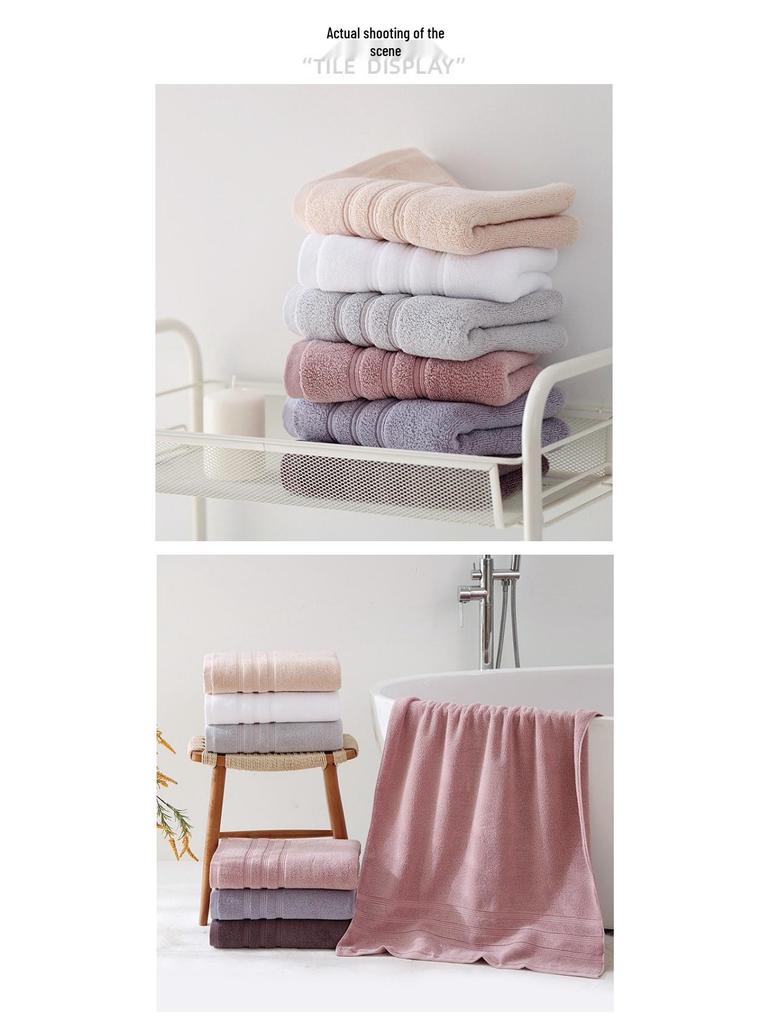 All-Cotton Luxury Bath Towel Gift Set - Thick, High-Grade, Solid Colors