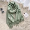 Solid color imitation cashmere scarf women's winter men's couple shawl dual-purpose warm long thickened