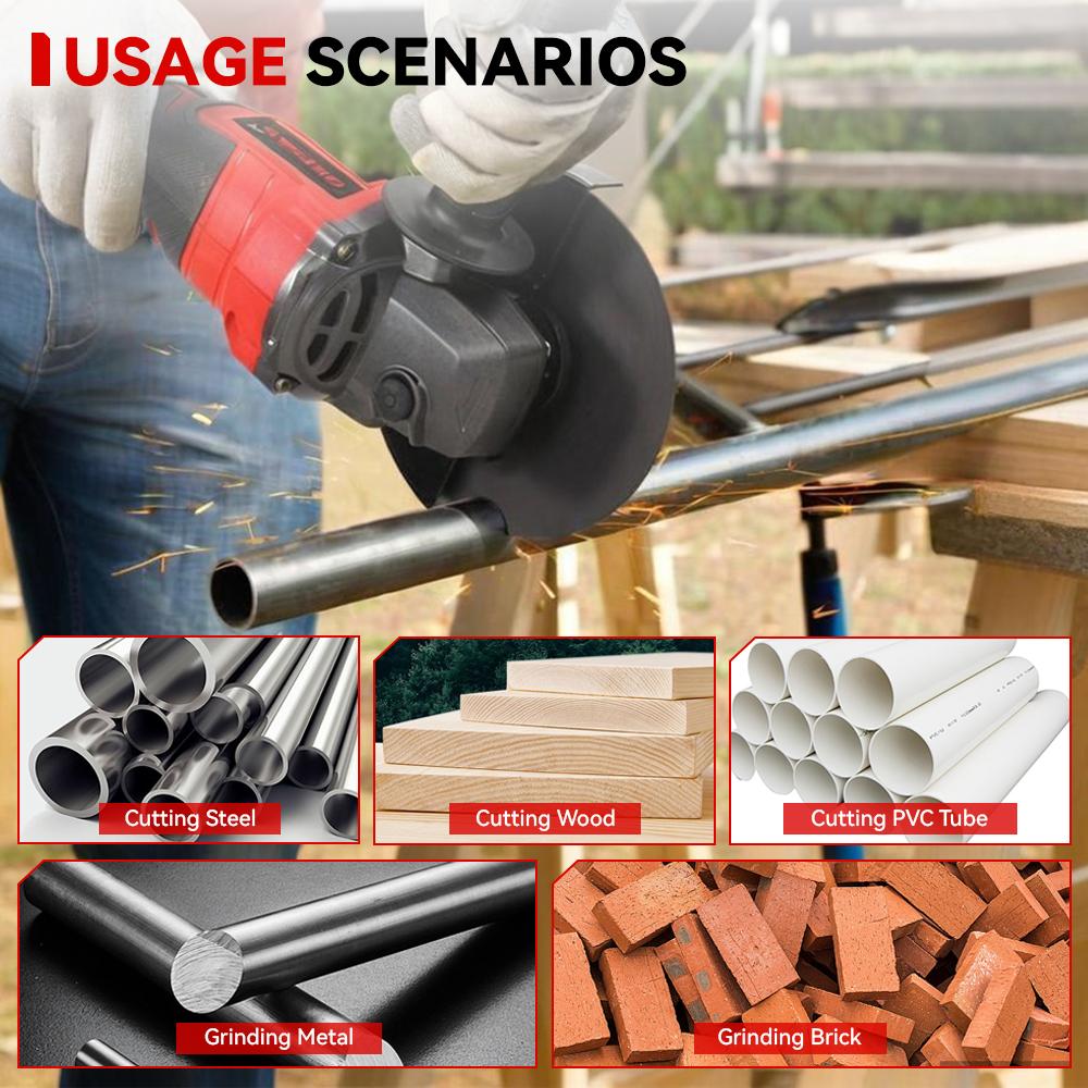 ONEVAN 125MM Brushless Electric Angle Grinder 2in1 Polishing  M14 Cutter Metal Wood Power Tool For Makita 18V Battery Pin