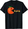 Funny Halloween Pumpkin Eating Candy Corn Kids Adults T-Shirt