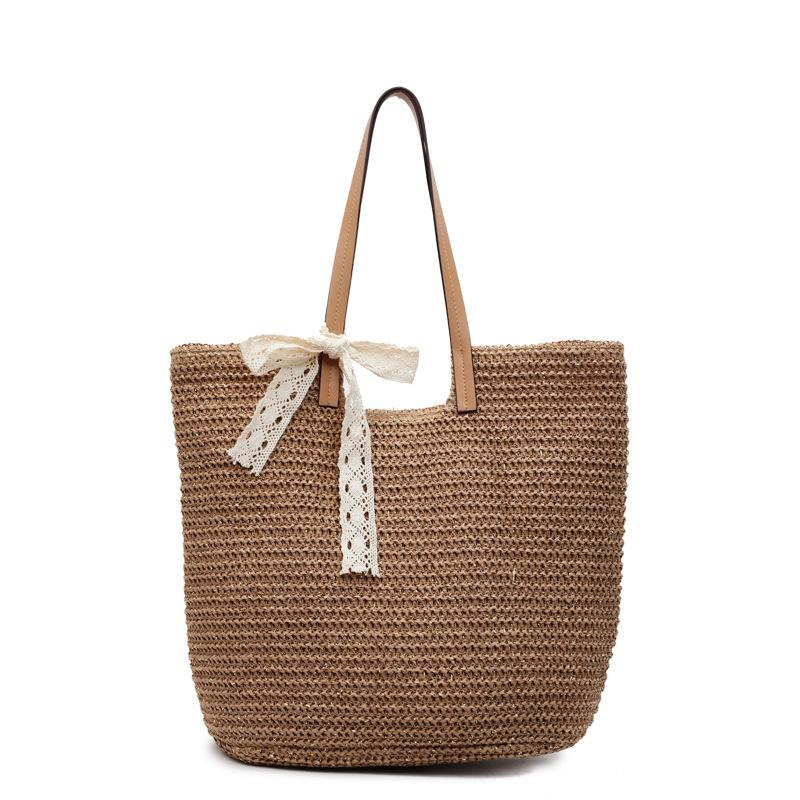 Straw bag summer vacation wind bag women's large capacity woven handbag fashion commuter shoulder tote bag