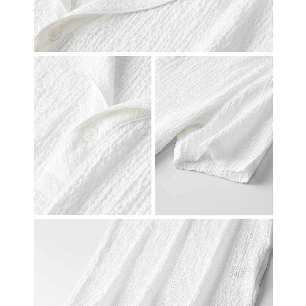 Tuta Estiva Sottile Casual da Uomo, Moda Manica Corta e Pantaloni Lunghi Lusso Set 2 Pezzi