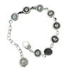 S925 Sterling Silver Auspicious Eight Treasures Bracelet with Eight Guardian Deities Seed Syllables for Men and Women