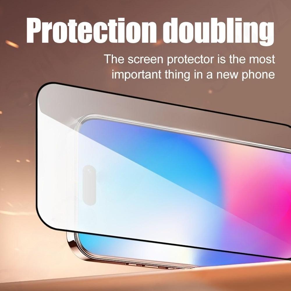 3Pcs Full Cover Screen Protector for iPhone 17 16 15 14 Pro Max Air 16e 17e 15 14 Plus 13 12 11 Pro Anti-Scratch Tempered Glass