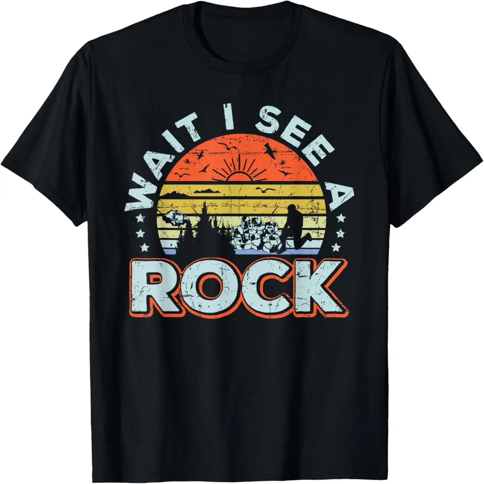 Ретро Подождите Я Вижу Дизайн Сбор Камней Для Коллекционера Камней Футболка S