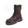 Winter new short knight boots belt buckle Korean version small thick-soled heightening women's boots daily versatile boots