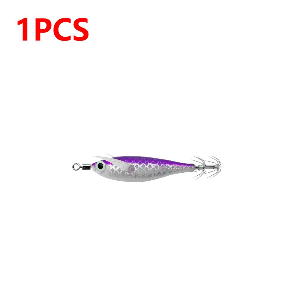 1-3 Stück leuchtender Tintenfischköder Haken Salzwasser Angelköder Künstliches Ei Holzgarnele Köder Meeresfischen Oktopus Sepia Tintenfischköder