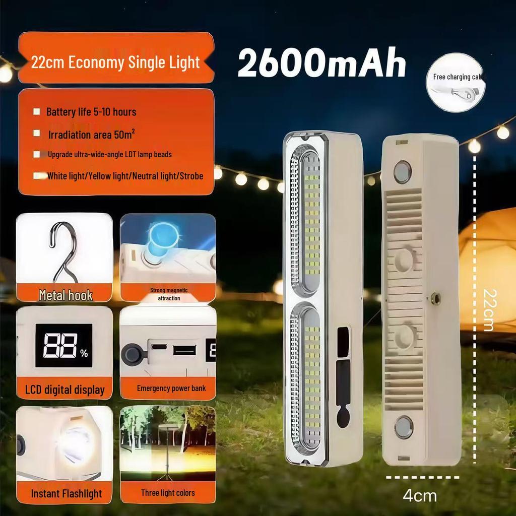 Magnetic LED Emergency Light for Outdoor Camping - Long Battery Life & High Brightness