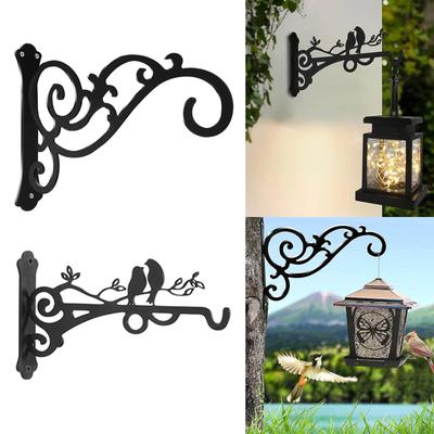 Hanging Plant Hanger Outdoor Bird Feeder Wall Hooks Black Metal Plant Bracket Hook for Hanging Flower Baskets Lanterns