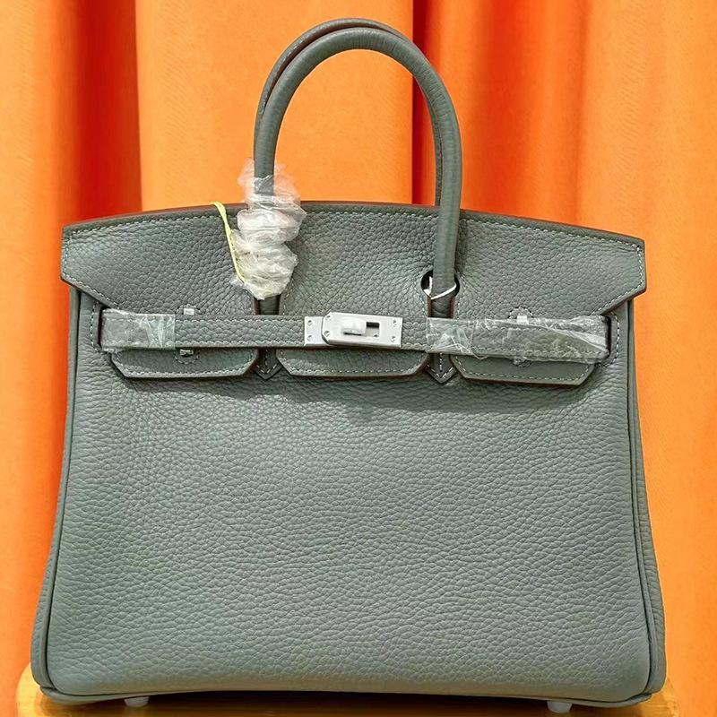 Li-Muster Togo-Leder 25/30/35 cm Rindsleder erste Schicht tragbare Pendlertasche Damen Goldene Schnallenverzierung