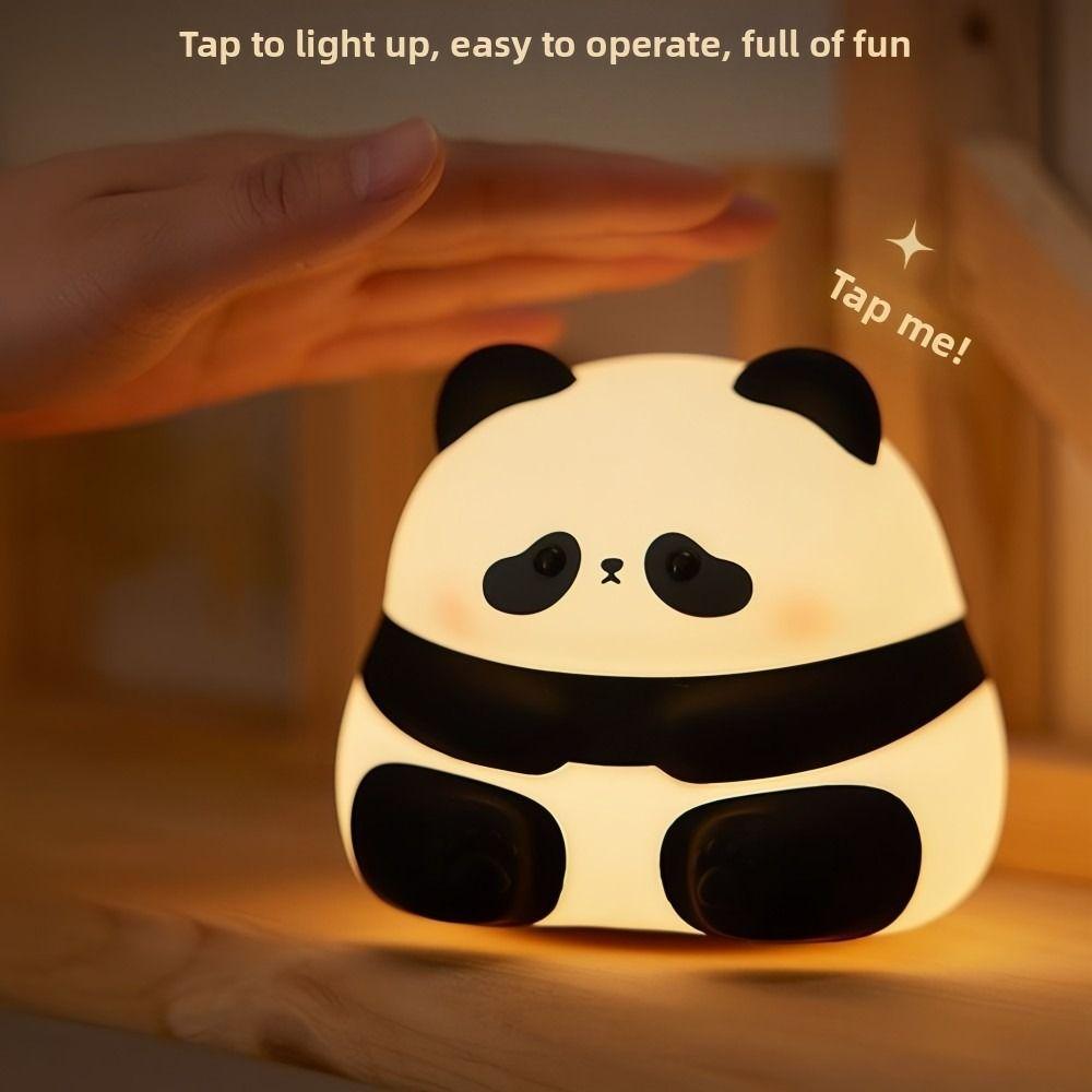 Cute Rechargeable LED Night Light Duck Panda Touch Sensor Lamp with Timer Warm Light Animal Table Lamp Bedroom Decor Kid Gift