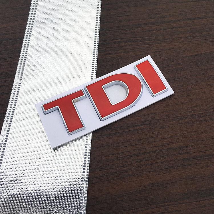 Volkswagen TDI 3D Metalowa Naklejka z Emblematem na Bagażnik - Modyfikacja i Dekoracja Karoserii Samochodu.