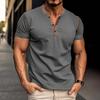 Men's Short Sleeved Lapel Collar T-shirt Casual Round Neck Top