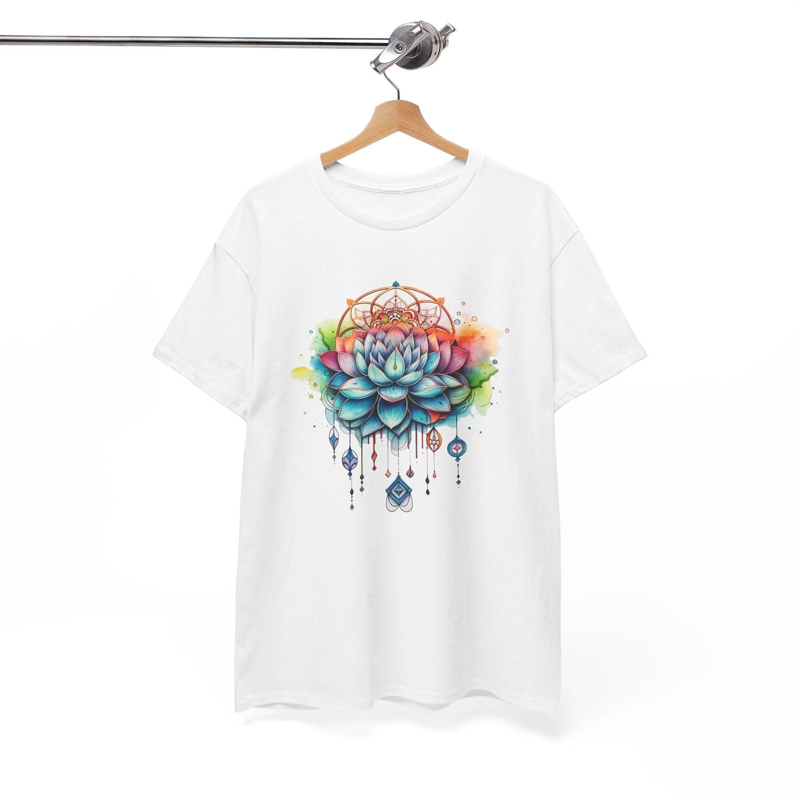 Retro Yoga Zen Lotus Flower T-Shirt - Trendy Flower Tee for Modern Aesthetic S
