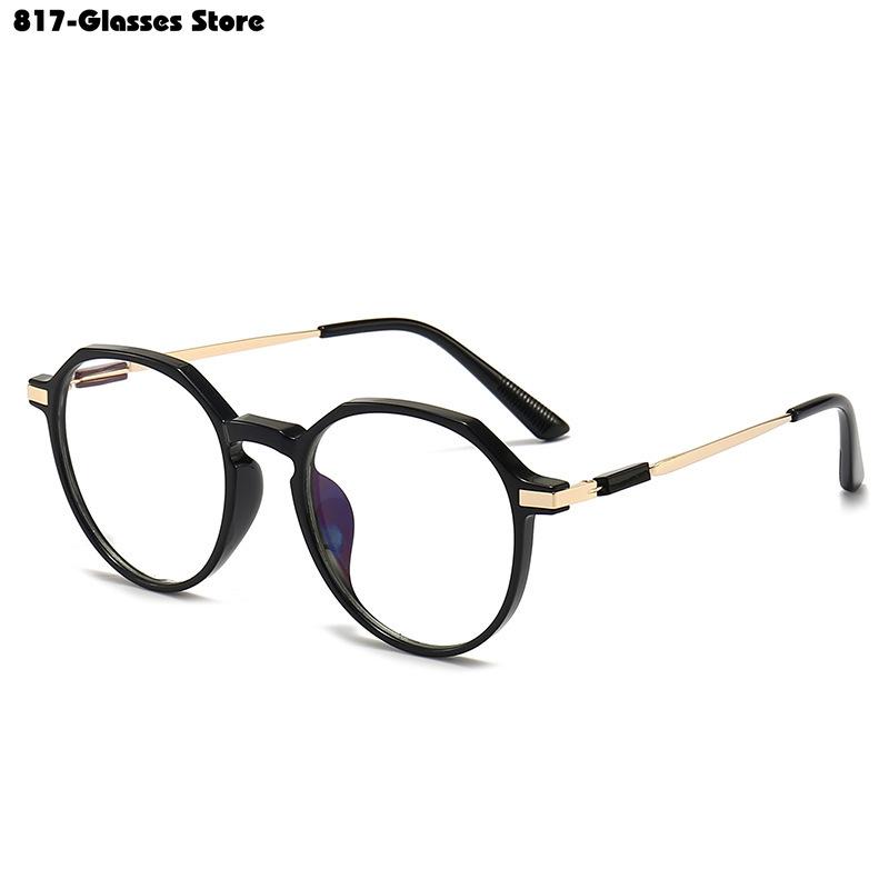 Fasjonable, gjennomsiktige ensfargede nærsynthetsbriller for kvinner og menn Gradvis endring av runde briller