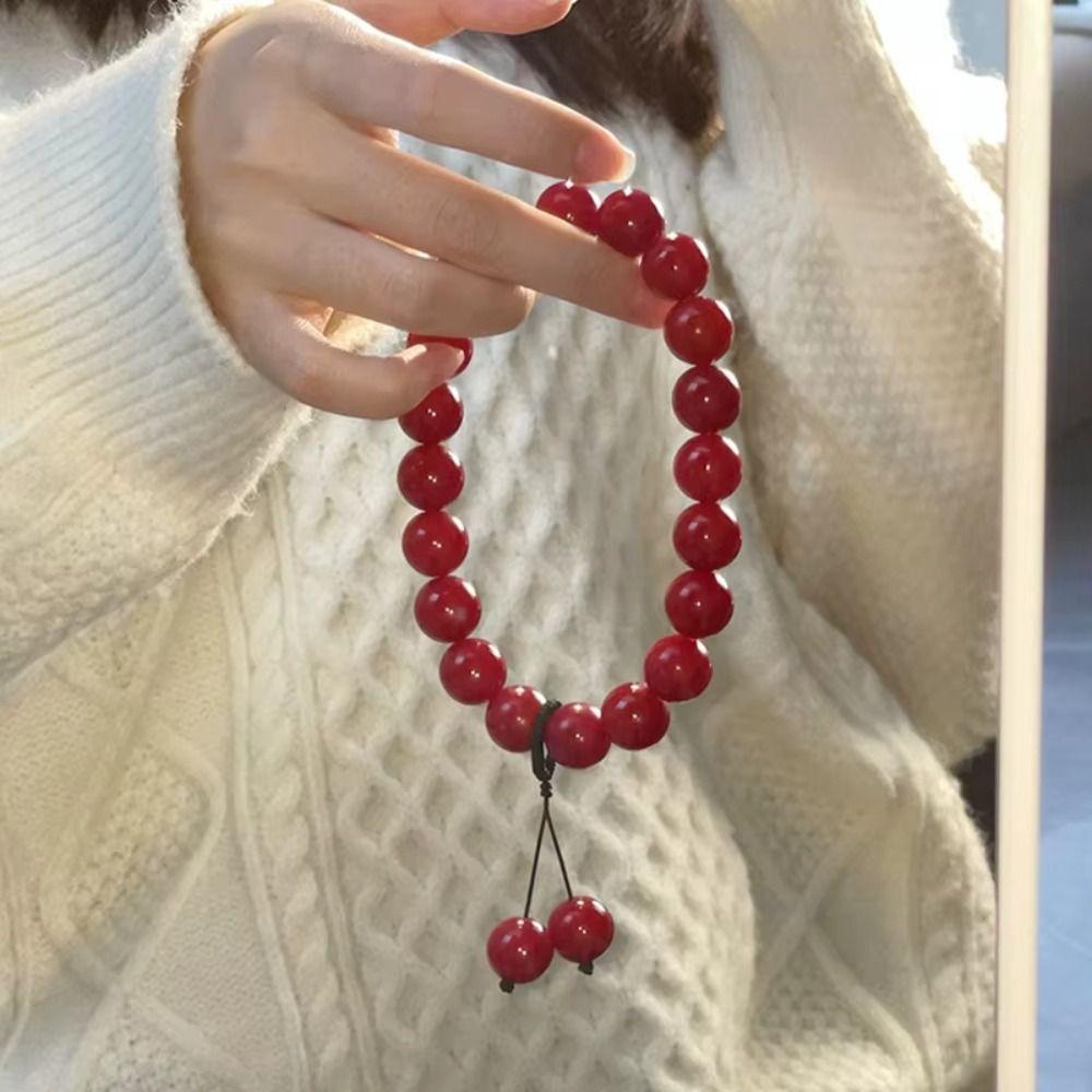 Red Prayer Beads Mala Bracelet Yoga Bodhi  Bracelet Bodhi Root Bracelet  Prayer Use