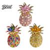 Tropical Fruit Pin Women Brooch Dazzling Rhinestones Inlaid 3D Pineapple