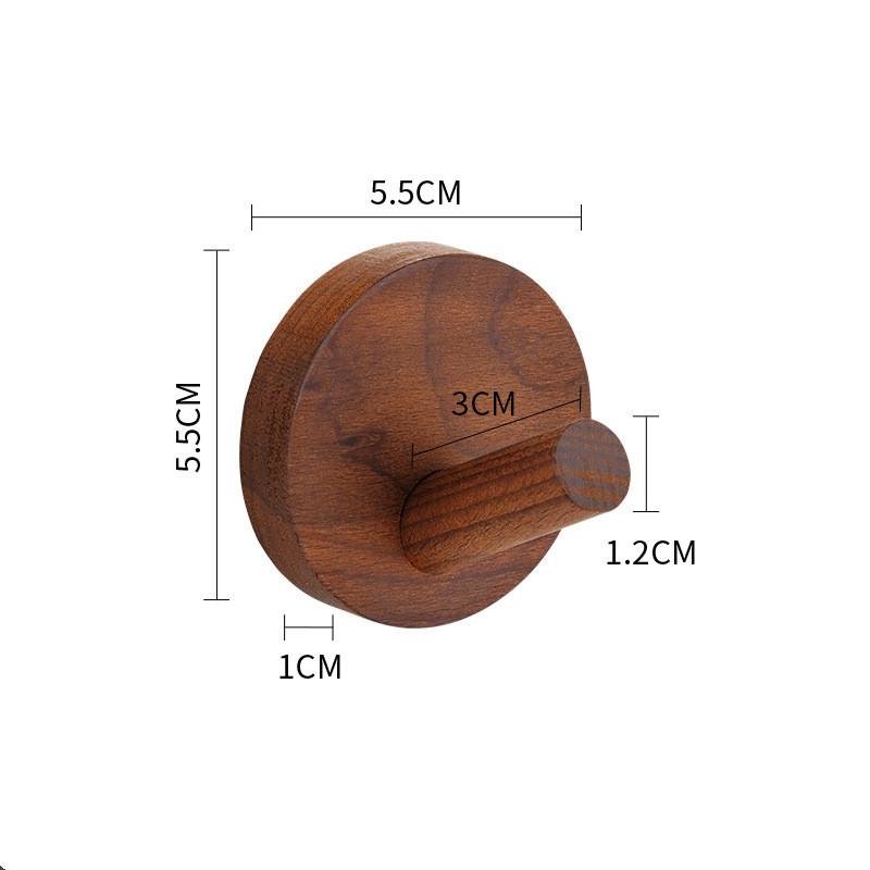 Simple Beech Walnut Wood Hook Hanging Hanger Punch Free Wall Hooks Bedroom Coat Storage Rack Home Towel Key Decoration Hook