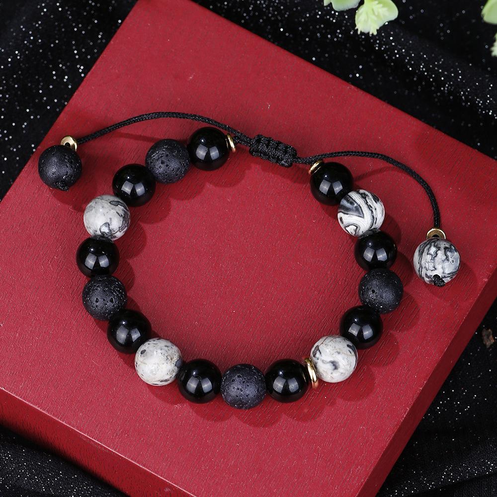 JYL TS Bracelet  Men's Volcanic Style Braided Design Fosters Stability