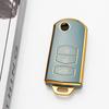 2/3 Button Gold Edge Tpu Flip Folding Keyless For Mazda 3 5 6 Series M6 Rx8 Mx5 Remote Car Key Case Fob Shell Holder Accessories