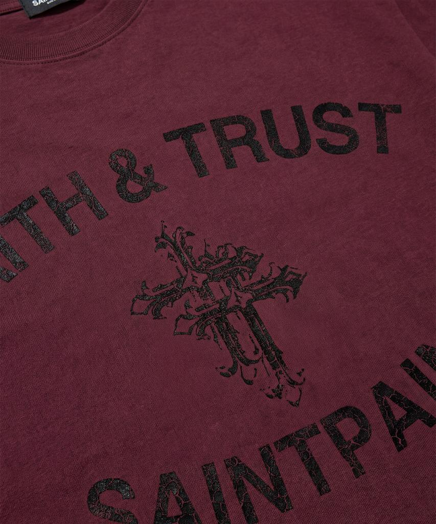 SAINTPAIN Sp Face & Trust Short Sleeve T-Shirt Burgundy