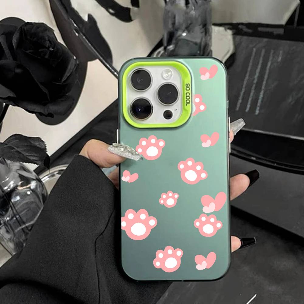 Cute Bear With Cat Paws  Phone Case For IPhone 16 17 15 14 12 13 Pro Max white Color Shockproof Cover