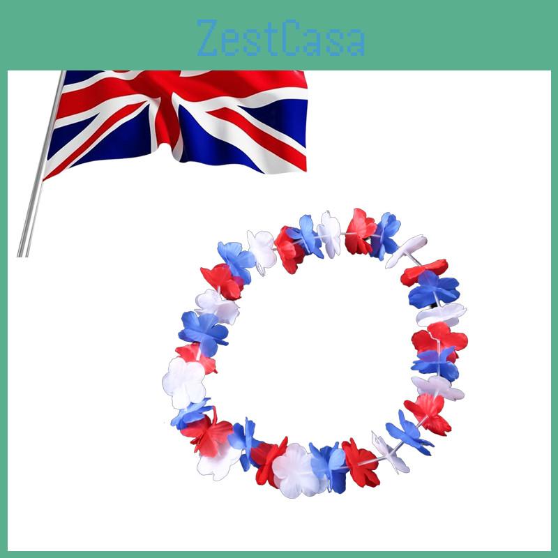 Eleganter Seidenblumenkranz mit britischem Flaggen-Design für Heimdekoration