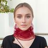 Fashionable Four-Season Nylon Mesh Scarf Adorned with Lace And Pearl Decorations, Providing Lightweight And Transparent Neck Protection.