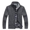 Män Vinter Cardigan Coat Gödselmedel för att öka Plus sammet tjock tröja