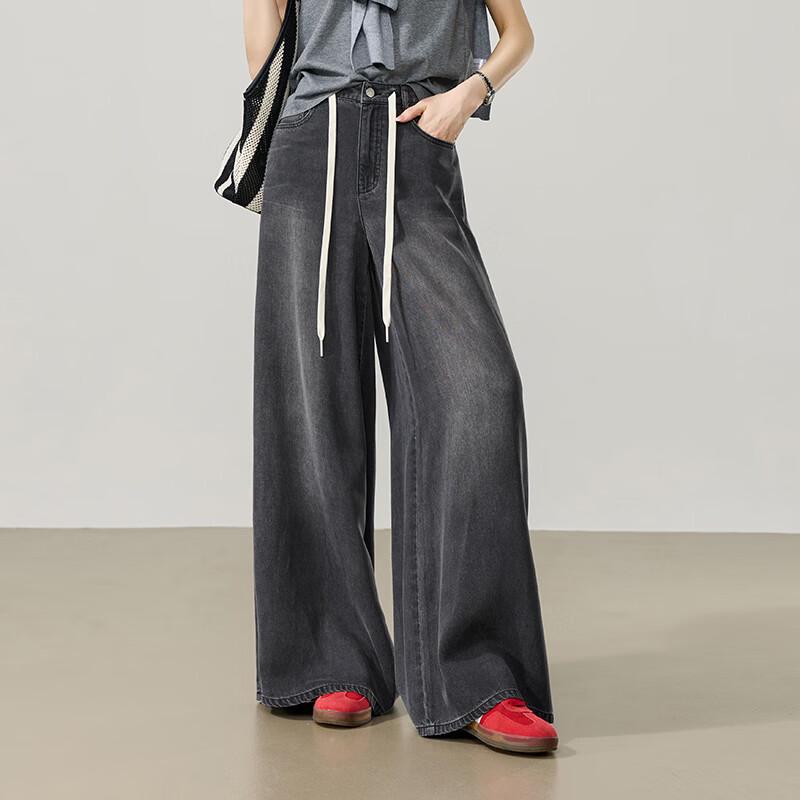 ESE-Y Women s Cool Tencel Wide Leg Straight Jeans 30