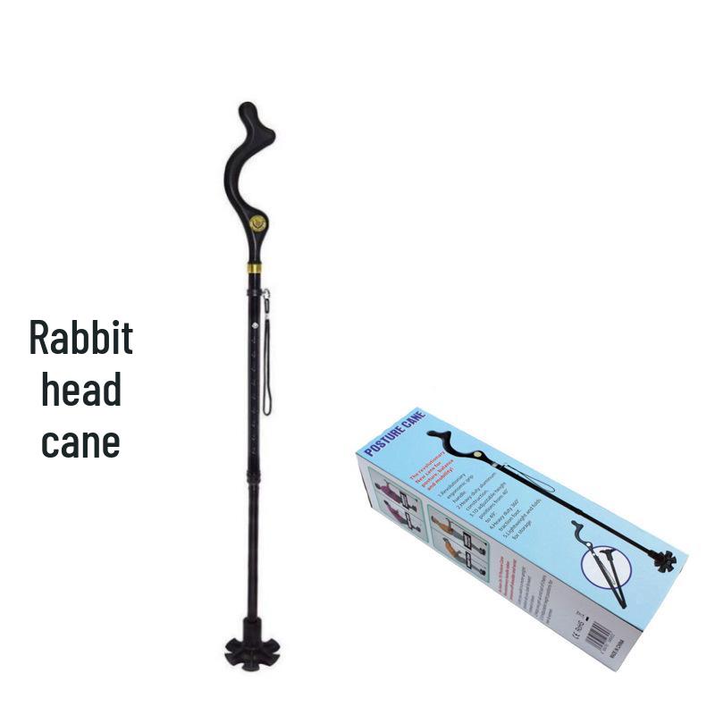 Cross-Border Trusty Cane: Five-Section Lighted Walking Stick with Voice Broadcast