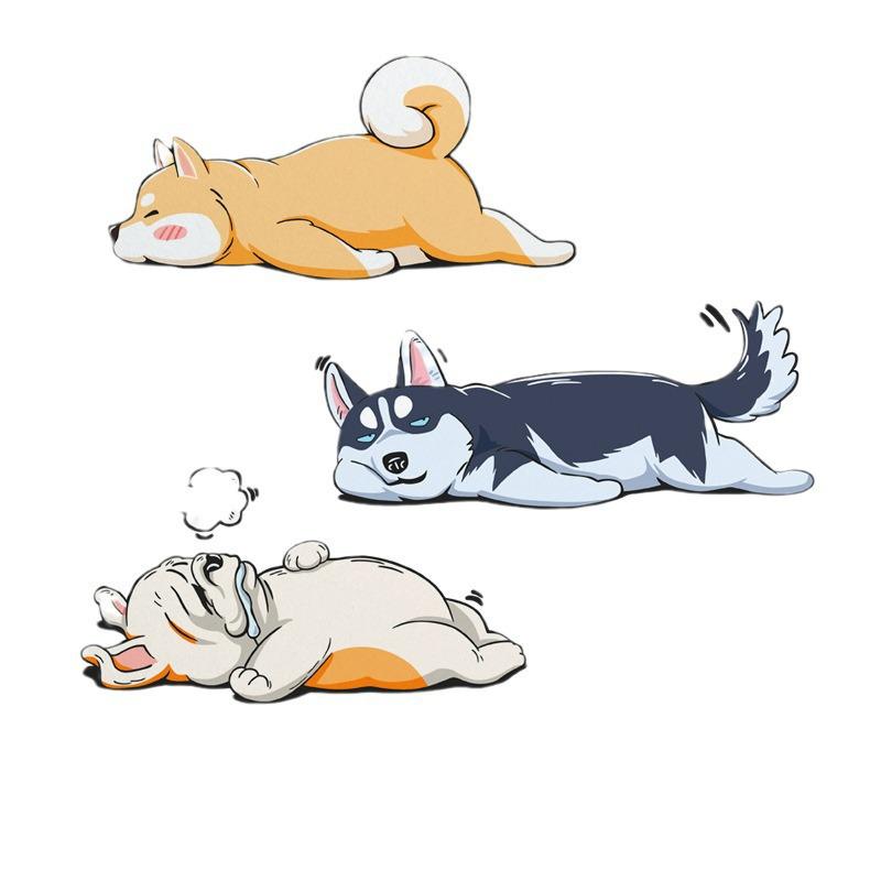 Reflective Husky Cartoon Dog Car & Motorcycle Scratch Cover Sticker