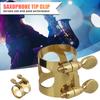 Sax Saxophone Mouthpiece Ligature Clip with Screws Alto Saxophone Ligature Metal Ligature Clip Clamp for Saxophone Mouthpiece
