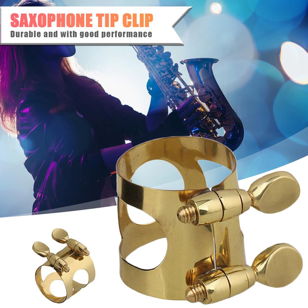 Sax Saxophone Mouthpiece Ligature Clip with Screws Alto Saxophone Ligature Metal Ligature Clip Clamp for Saxophone Mouthpiece