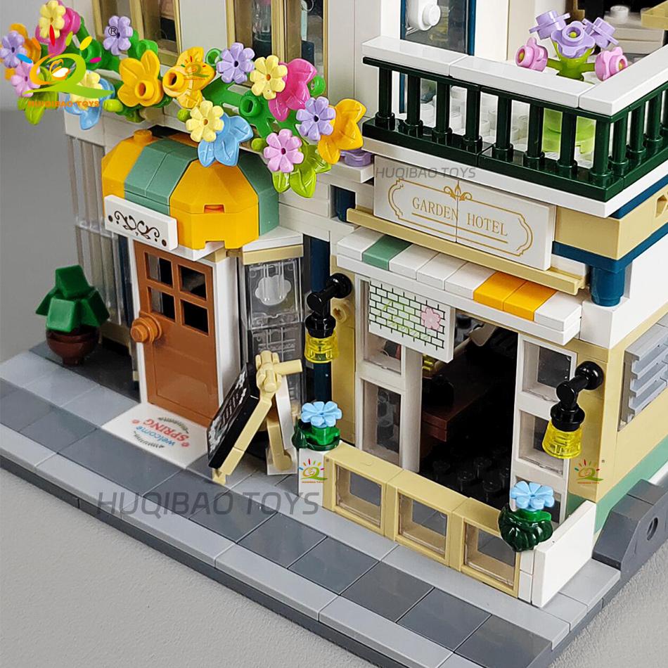 Non-Toxic 997Pcs Mini Garden Hotel Model Building Blocks City Street House Construction Micro Bricks Display Toys Children Adult