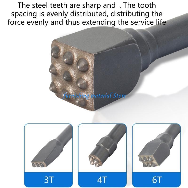 Y5GD Chiseling Hammers Bit Featuring Multiple Tooth Option 3/4/6/9 Teeth for Concrete Surfaces Treatments