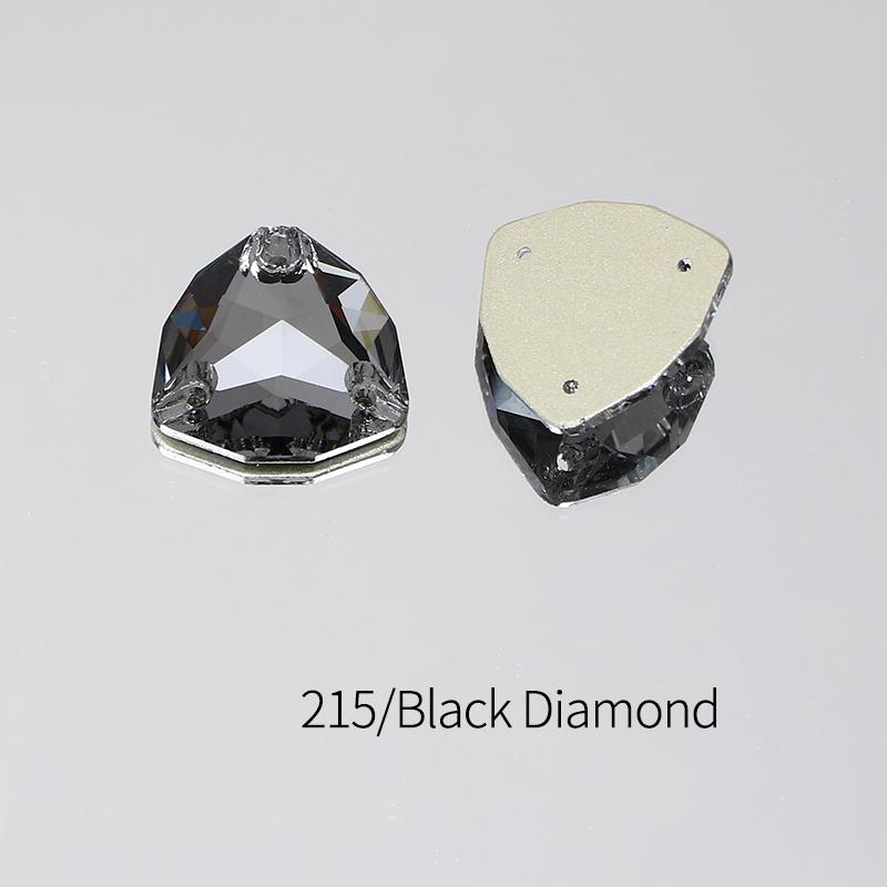 Dongzhou Crystals Flatback Non Hotfix Sew on Rhinestones Triangle Shape Crystal Beads Sewing Accessories for Dress & Shoes