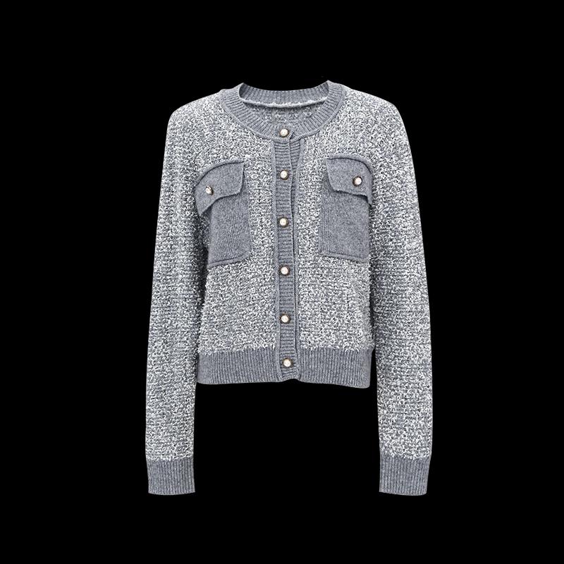 Shetu Women's Casual Round Neck Knit Cardigan