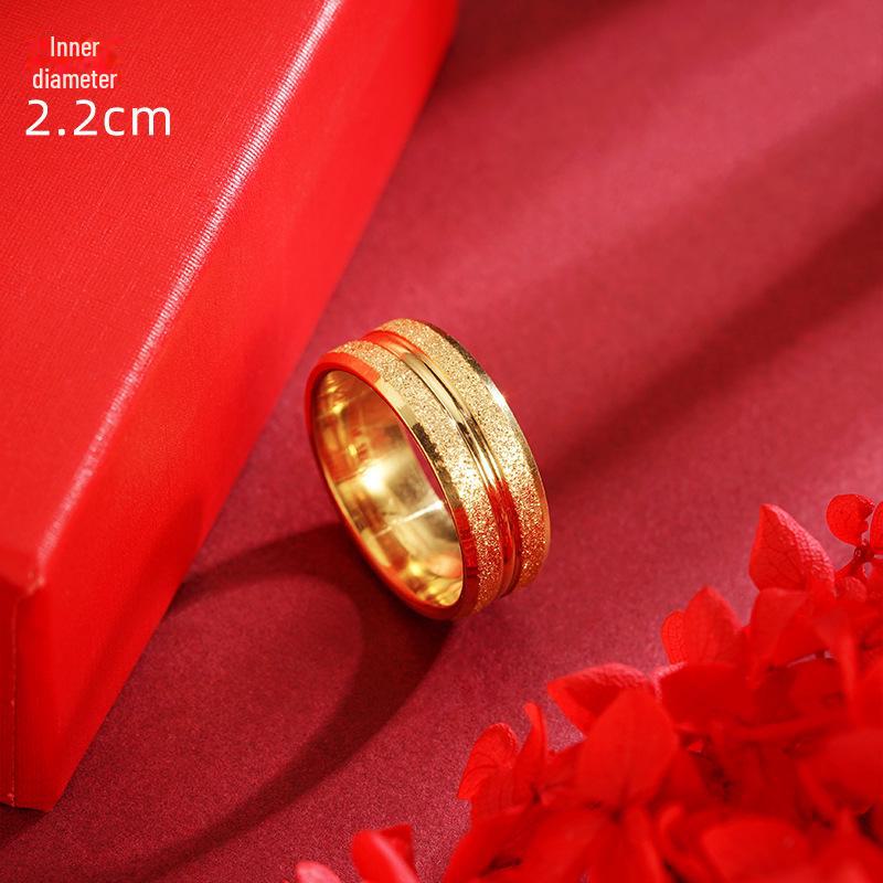 Vietnamese Gold Matte Starry Sky Ring - Double Beveled Design