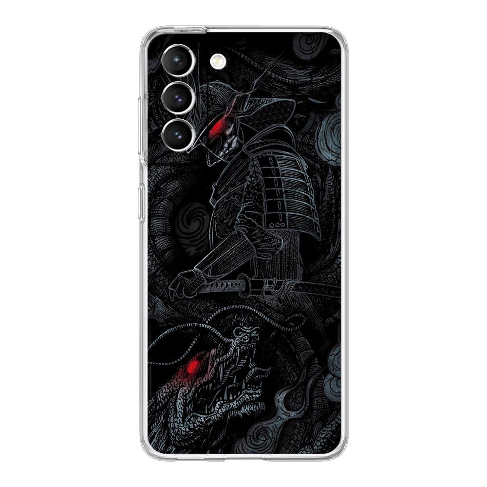 Handyhülle für Samsung Galaxy S25 S24 S23 FE S22 Ultra S20 S21 5G S10 Plus S10E Weiche Klare Hülle Japanische Samurai-Kunst