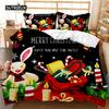Christmas Duvet Cover Set Christmas Gift Bunny Candle Christmas Theme Bedding Set Double Queen King Size Polyester Quilt Cover