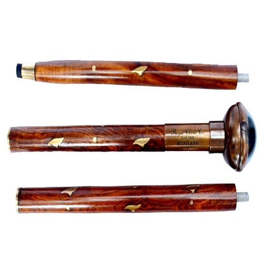 99.06 cm Walking Stick Clock on Top Compass Stick Cane, Steampunk Clock Handle Rose Wood Walking Cane Gift for Him, Her