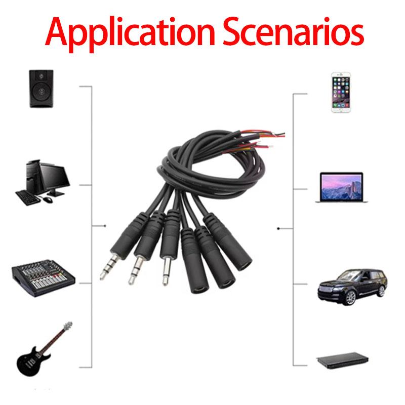 3Set 25/30cm 2.5mm 3.5MM 2/3/4 Core 2pole 3pole 4pole Mono Stereo Male Female Audio Extension Cable Headset Aux Connector
