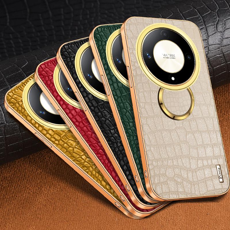 For Honor X9b 5G/Magic6 Lite 5G Cell Phone Case 6D Electroplating Finger Ring Kickstand Back Cover