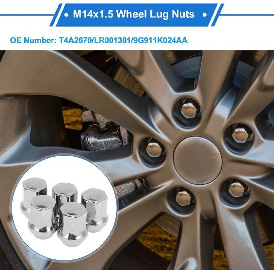 

5 шт. Колёсные гайки M14x1.5 для Land Rover Discovery Sport 2015-2021 Колёсные гайки из легированной стали № T4A2670/LR001381/9G911K024AA Серебристый тон