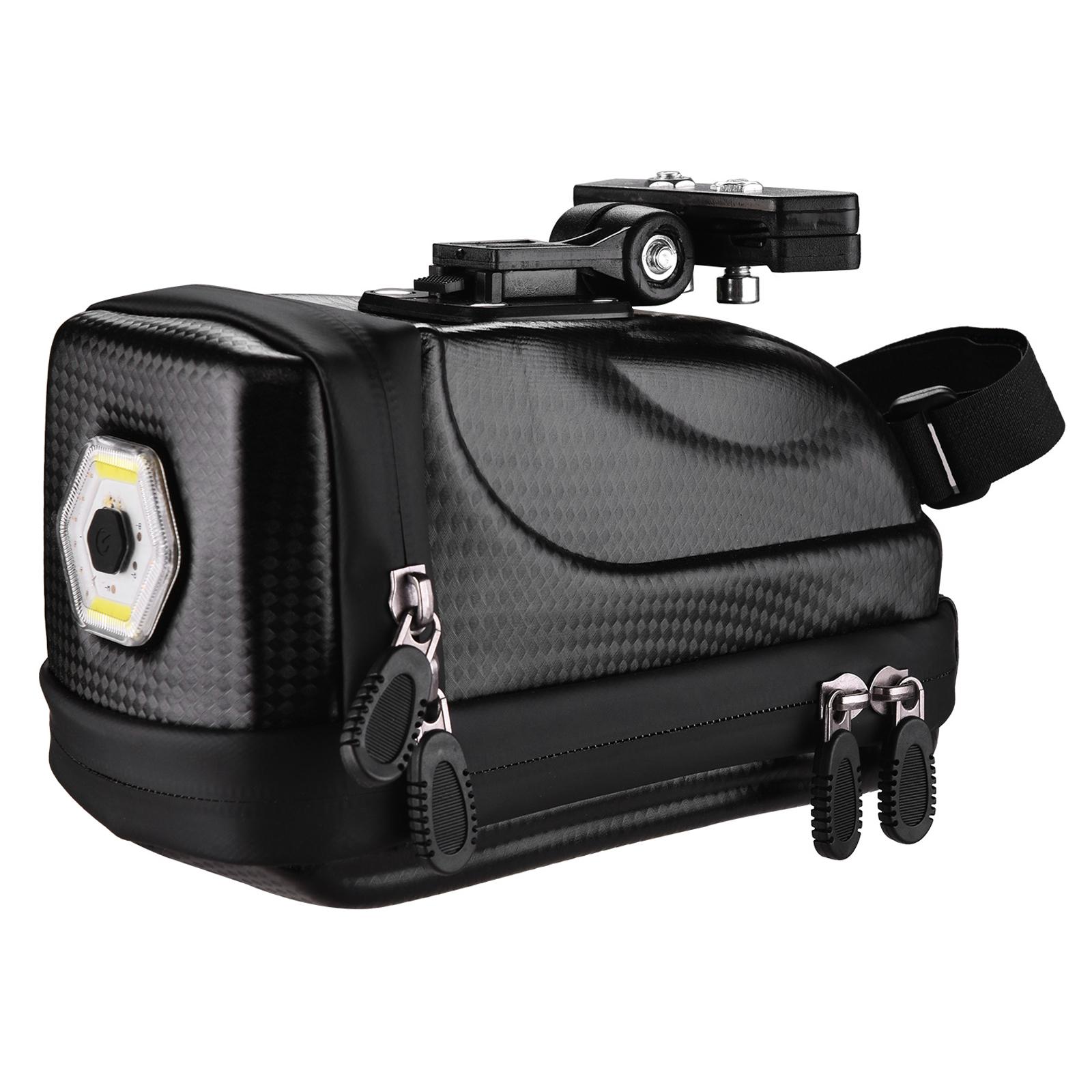 

Сумка для седла велосипеда с жестким корпусом, задним фонарем и дождевиком, водонепроницаемая сумка для хранения велосипеда, велоспорт Type 3