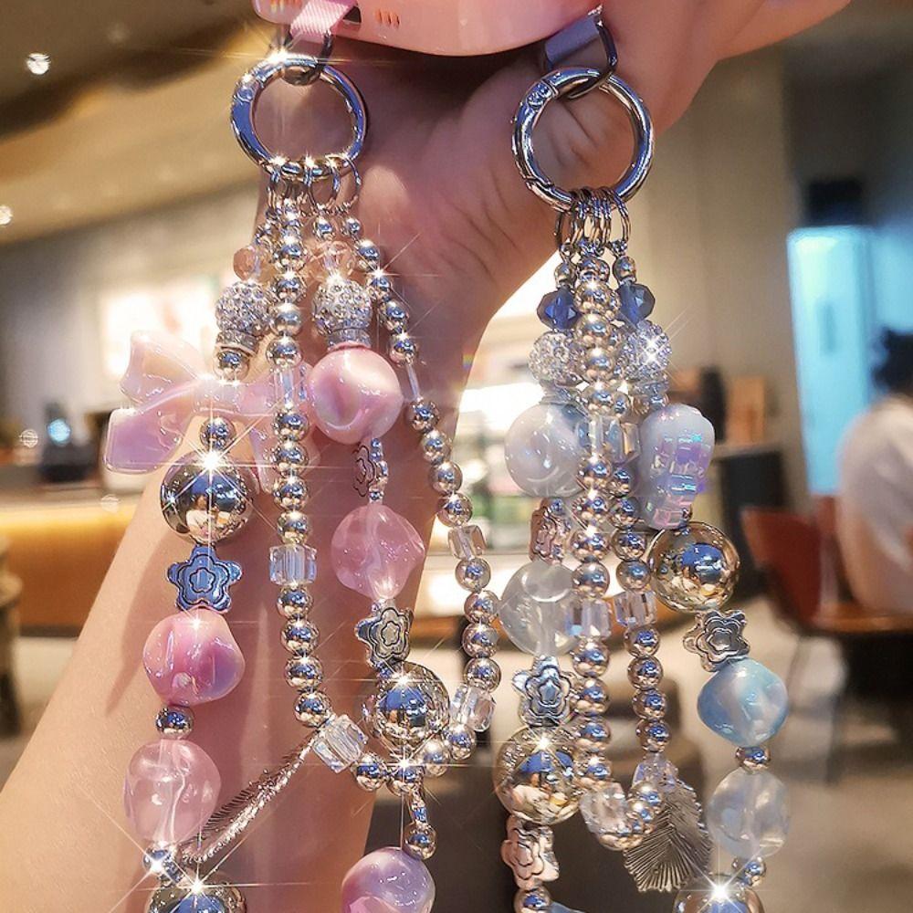 

Anti-lost Mobile Phone Lanyard Double Chain Girls Phone Pendant Female Lady Girl рожевий