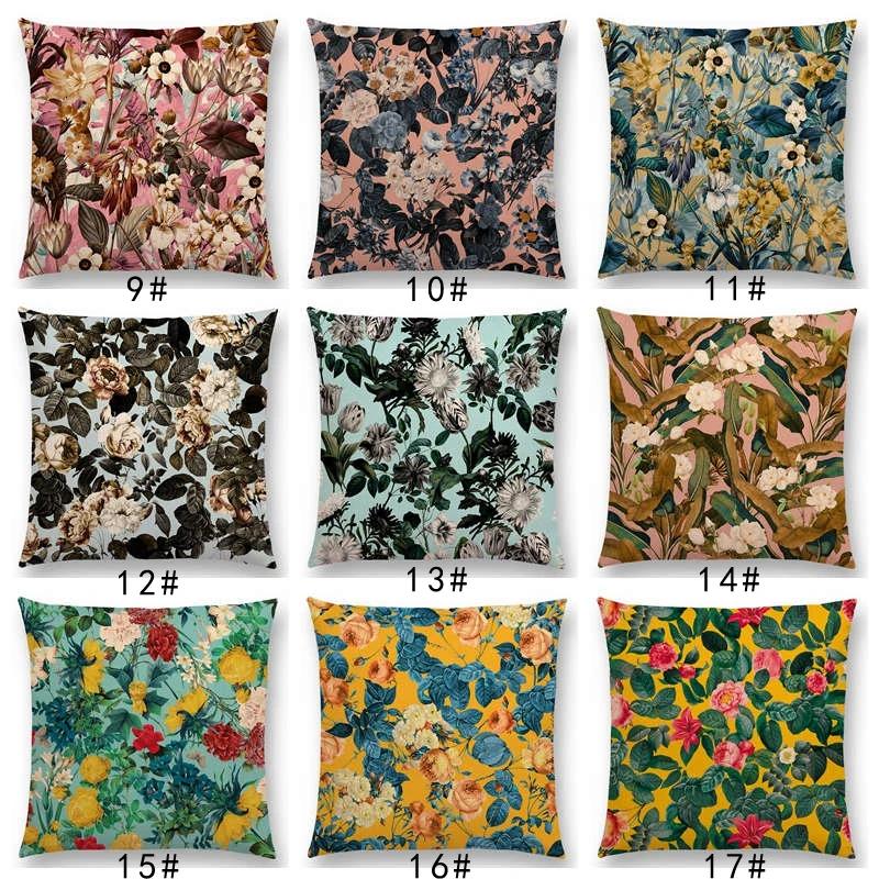 Latest Exotic Garden Summer Natural Flowers Leaf Botanical Tropical Jungle Cushion Cover Car Home Decor Sofa Throw Pillow Case
