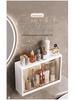Wall-Mounted Punch-Free Bathroom Storage Rack with Dustproof Box for Washstand & Toilet