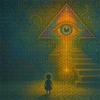 1000pcs Puzzle Game - Exercise Endurance and Logical Thinking - Exquisite Jigsaw Puzzle - (Child Gazing at the Mysterious Steps with Heavenly Eyes) Su